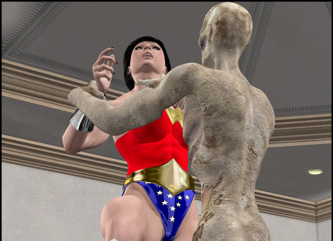 Обои картинки фото lordsnot, 3д графика, фантазия , fantasy, девушка, взгляд, фон, супермен, существо