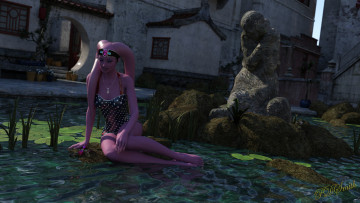 Картинка 3д+графика существа+ creatures халк фон взгляд девушка