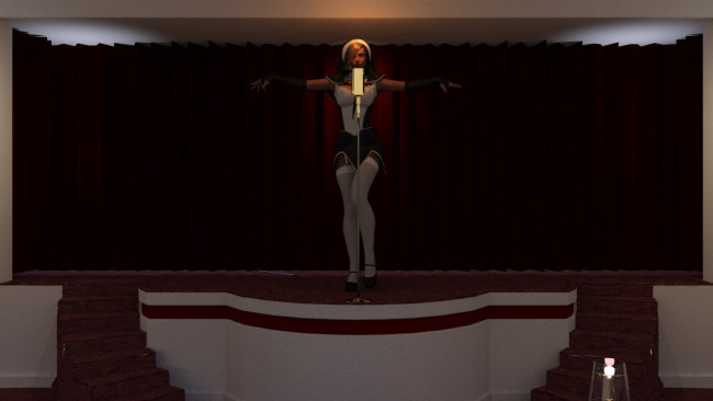 Обои картинки фото 3д графика, люди , people, девушка, взгляд, фон, микрофон