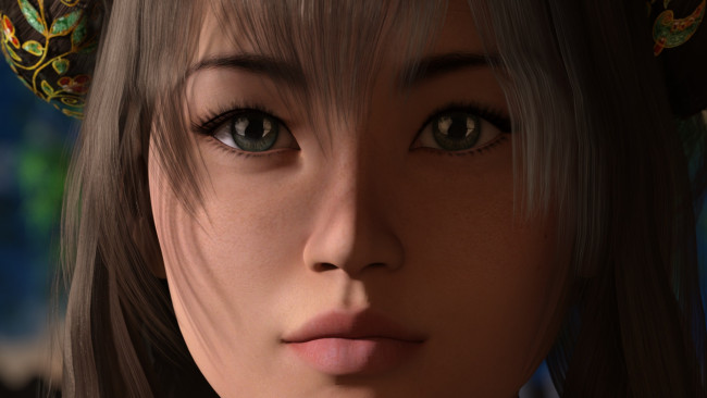 Обои картинки фото 3д графика, портрет , portraits, взгляд, девушка, фон