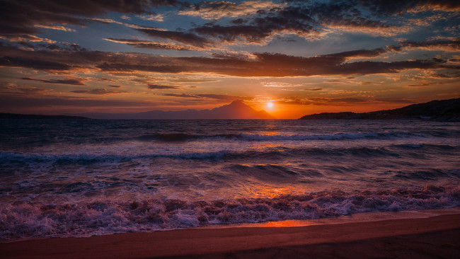 Обои картинки фото природа, моря, океаны, заря