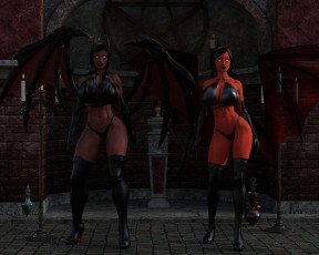 Картинка 3д+графика существа+ creatures фон девушки взгляд