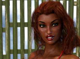 Картинка 3д+графика портрет+ portraits девушка фон взгляд