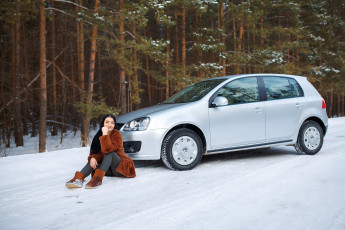 обоя автомобили, -авто с девушками, volkswagen, golf