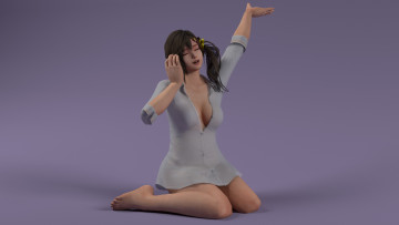 Картинка 3д+графика люди+ people взгляд фон девушка