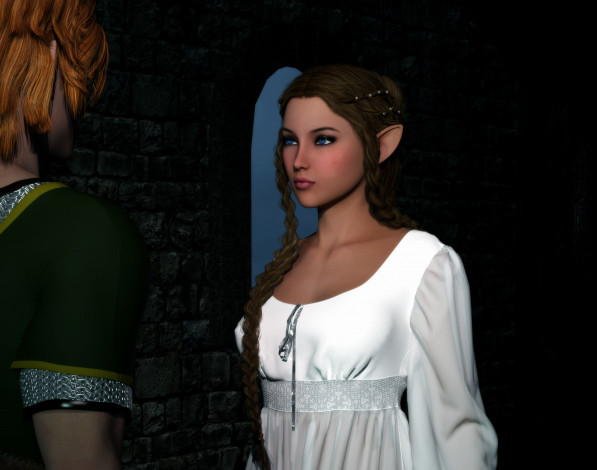 Обои картинки фото 3д графика, эльфы , elves, взгляд, эльфийка, фон