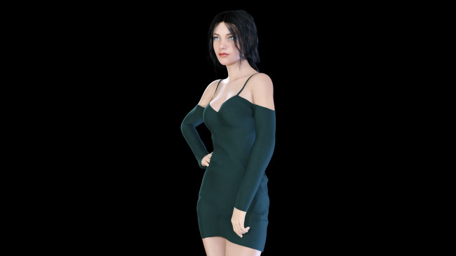 Обои картинки фото 3д графика, люди , people, фон, взгляд, девушка