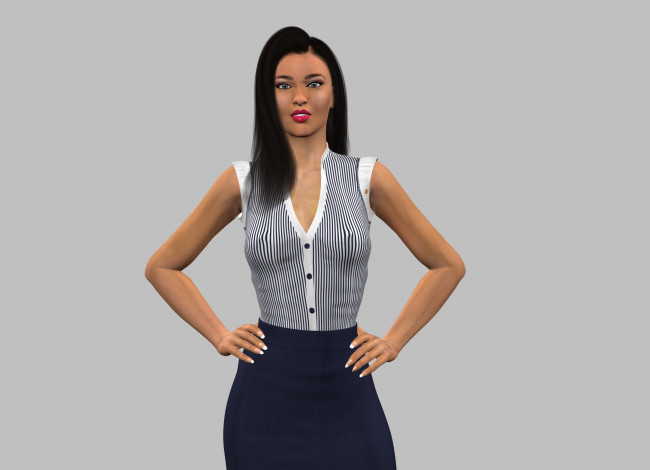 Обои картинки фото 3д графика, люди , people, взгляд, девушка, фон