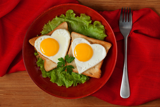 Обои картинки фото еда, Яичные блюда, глазунья, тосты