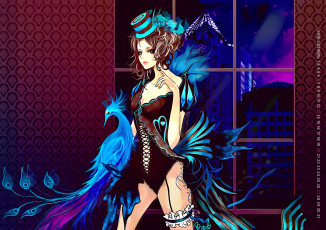 Картинка календари фэнтези женщина девушка 2019 calendar птица шляпа