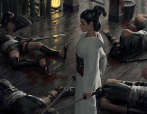 Картинка рисованное guweiz девушка