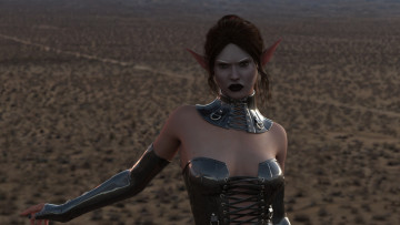 Картинка 3д+графика эльфы+ elves дроу перчатки пустыня