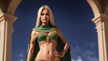 Картинка нейросеть фэнтези девушки girl fantasy art blond digital stable diffusion