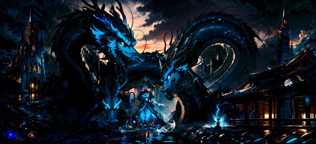 Обои картинки фото аниме, животные,  существа, нейросети, графика, нейроарт, ai, art, нейронные, сети, рисунки, нейро, искусство