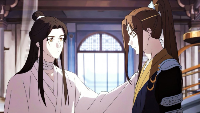 Обои картинки фото аниме, tian guan ci fu, персонажи, разговор