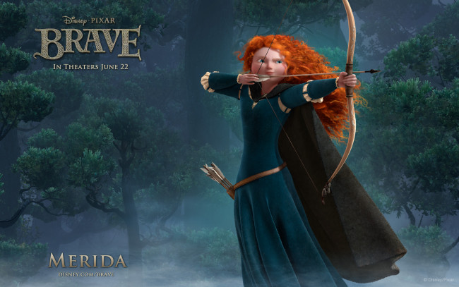 Обои картинки фото brave, мультфильмы, храбрая, сердцем