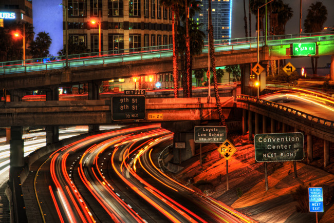 Обои картинки фото города, мосты, лос, анжелес, калифорния