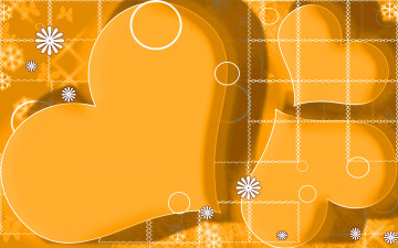 Картинка векторная графика клетки ромашки желтые сердечки