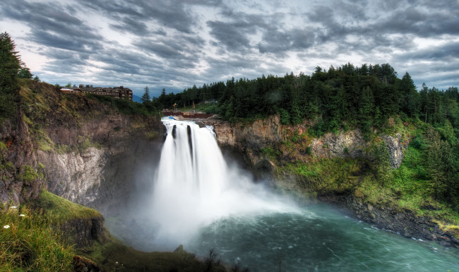 Обои картинки фото природа, водопады, поток, скалы, лес, река