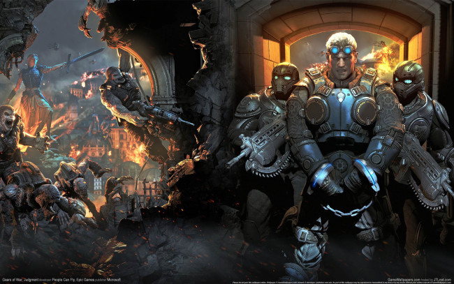 Обои картинки фото gears, of, war, judgment, видео, игры, монстры, оружие