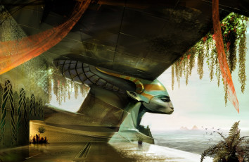 Картинка фэнтези иные+миры +иные+времена святилище храм пирамиды плато мир иной