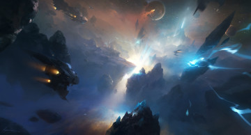 Картинка фэнтези космические+корабли +звездолеты +станции иной корабли космические мир