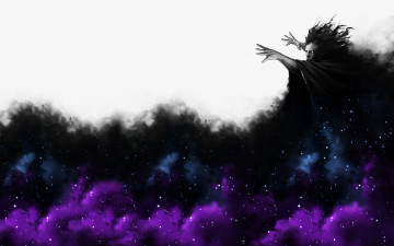 Картинка фэнтези маги +волшебники тьма космос силуэт