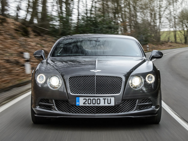 Обои картинки фото автомобили, bentley, gt, темный, speed, 2014, continental