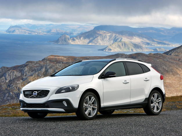 Обои картинки фото автомобили, volvo, светлый, 2012, d4, country, cross, v40
