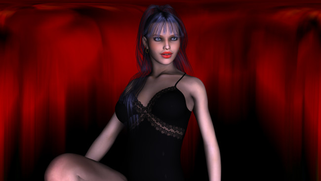 Обои картинки фото 3д графика, люди , people, девушка, взгляд, фон