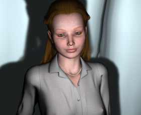 Картинка 3д+графика портрет+ portraits девушка взгляд фон