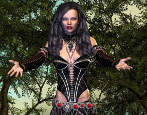 Картинка 3д+графика люди+ people девушка взгляд фон