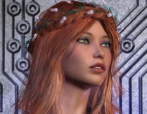 Картинка 3д+графика портрет+ portraits девушка взгляд фон