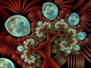 Картинка 3д+графика фракталы+ fractal узор фон цвета