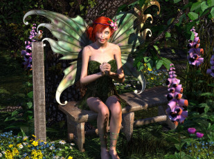 Картинка 3д+графика эльфы+ elves фон улыбка цветы фея взгляд