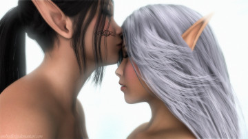 Картинка 3д+графика эльфы+ elves фон взгляд эльфийки