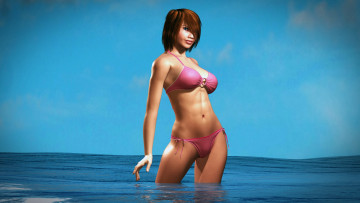 Картинка 3д+графика люди+ people девушка взгляд фон грудь