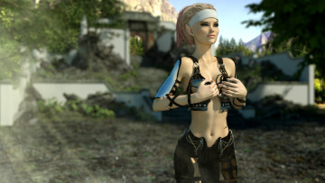 Картинка 3д+графика люди+ people девушка взгляд фон