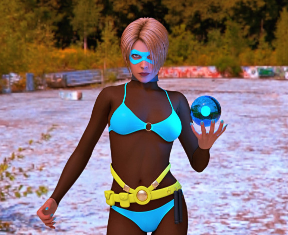 Обои картинки фото 3д графика, люди , people, маска, фон, взгляд, девушка