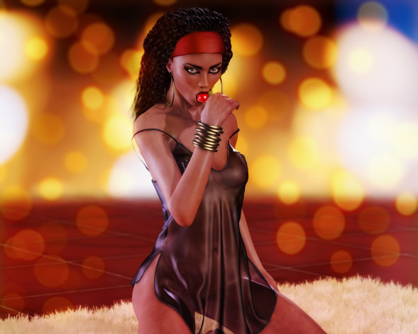 Обои картинки фото 3д графика, люди , people, девушка, взгляд, фон