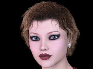 Картинка 3д+графика портрет+ portraits фон девушка взгляд