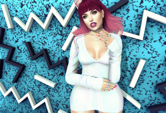 Картинка 3д+графика люди+ people взгляд фон девушка