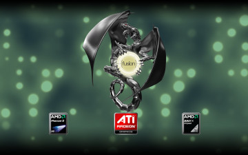 обоя компьютеры, ati, логотип, фон