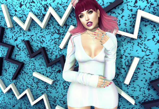 Обои картинки фото 3д графика, люди , people, взгляд, фон, девушка