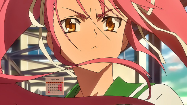 Обои картинки фото календари, аниме, лицо, взгляд, девушка, 2018