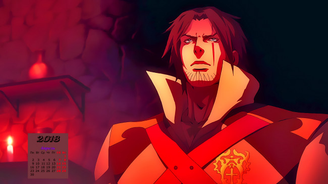 Обои картинки фото календари, аниме, взгляд, 2018, мужчина