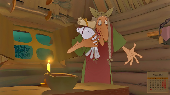 Обои картинки фото календари, кино,  мультфильмы, 2018, старуха, голубь, свеча