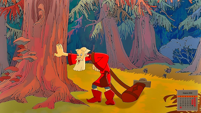 Обои картинки фото календари, кино,  мультфильмы, дерево, оружие, старик, 2018