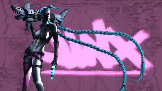 Обои картинки фото видео игры, league of legends, косы, оружие, фон, девушка