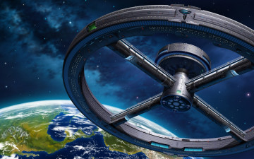 Картинка фэнтези космические+корабли +звездолеты +станции космос планета станция
